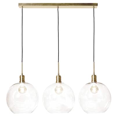 Harp & Finial Luca Pendant with Clear Glass Globes