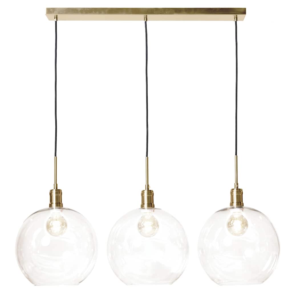 Harp & Finial Luca Pendant with Clear Glass Globes