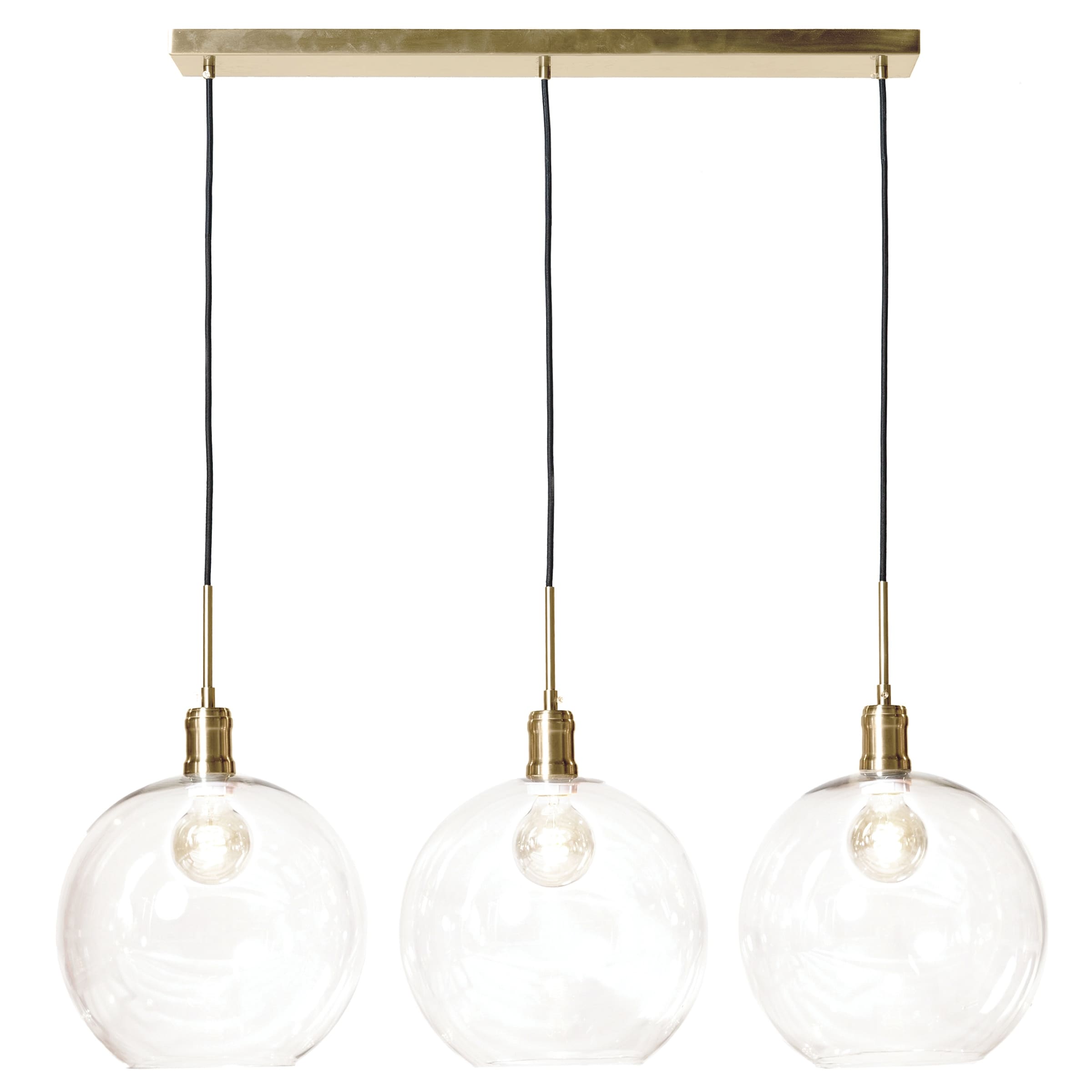 Harp & Finial Luca Pendant with Clear Glass Globes