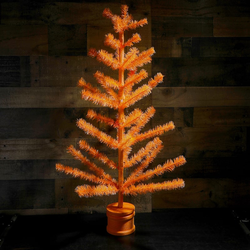 36" Halloween Feather Tree - Orange