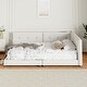 preview thumbnail 1 of 19, Queen Size Upholstered Platform Bed with USB Ports, Sturdy Wood Frame, Beige Beige