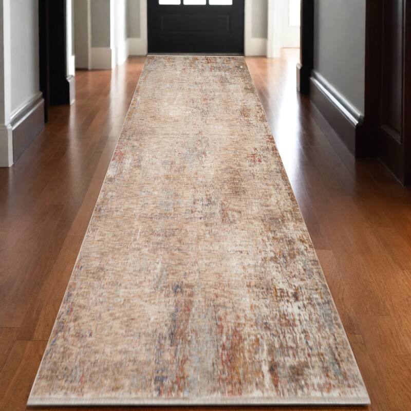 HomeRoots Floral Medallion Traditional Runner Area Rug - 120.00 in. x 30.00 in.  x 0.30 in.