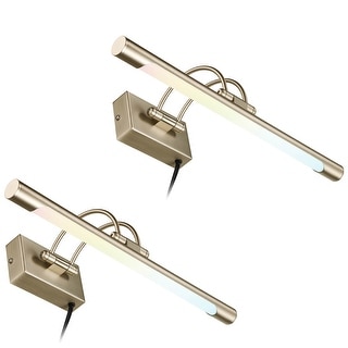 LED Picture Light, 2700K/3000K/4000K Selectable, Antique Brass - 2PACK