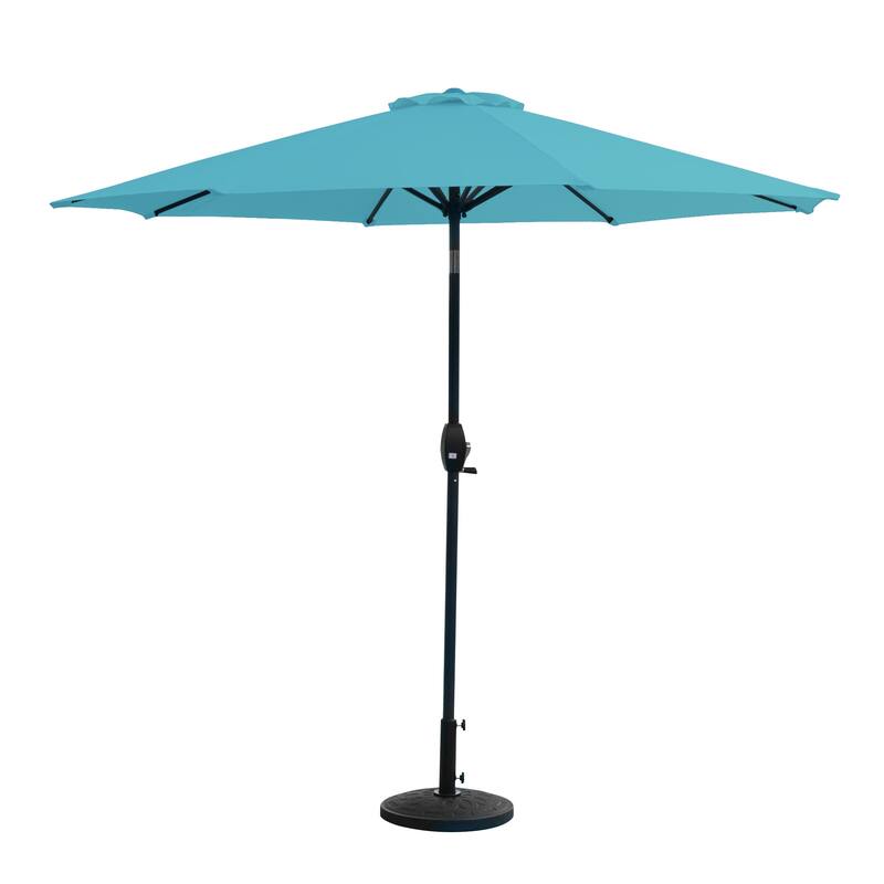 9 Ft Aluminum Patio Umbrella with Decorative Base