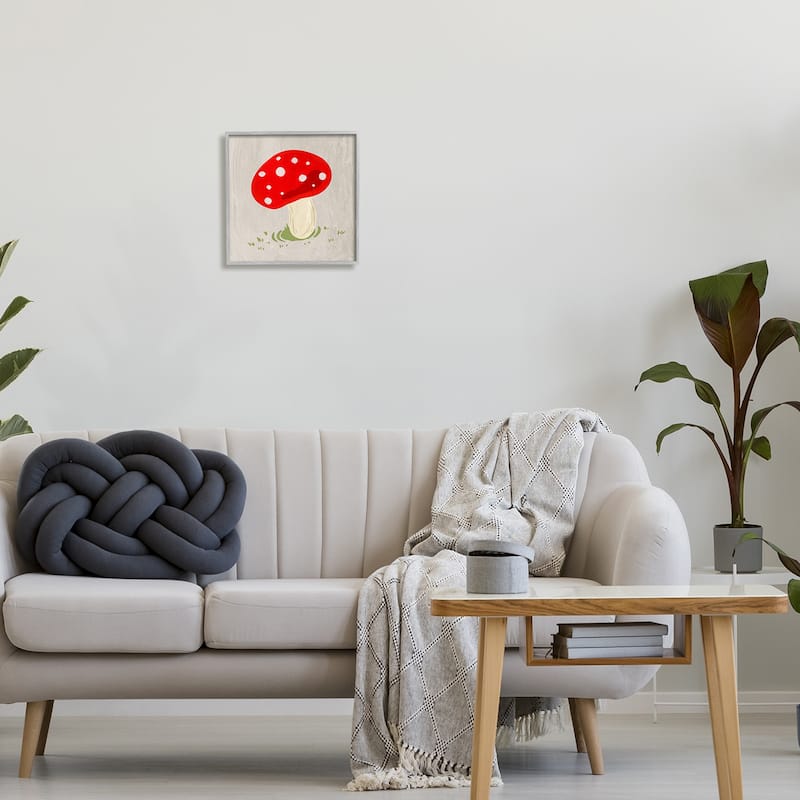 Stupell Red Spotted Mushroom Framed Giclee Art Design by Ziwei Li