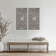 preview thumbnail 43 of 55, Madison Park Botanical Panel Distressed Carved Wood Wall Decor (Set of 2)