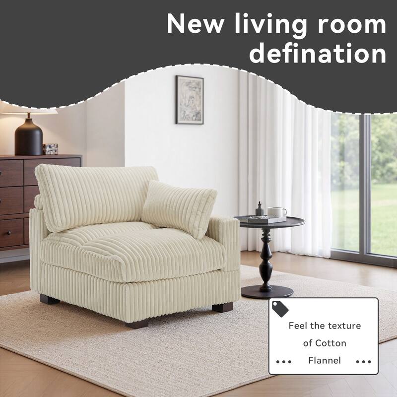Cotton Flannel corner Sofa Armless Modular Sectional Sofa Seamless Combination
