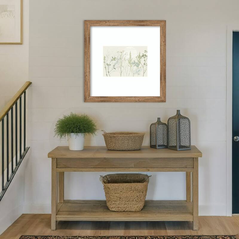 Plant based calming atmosphere natural green by Annick Wood Framed Wall Art Print