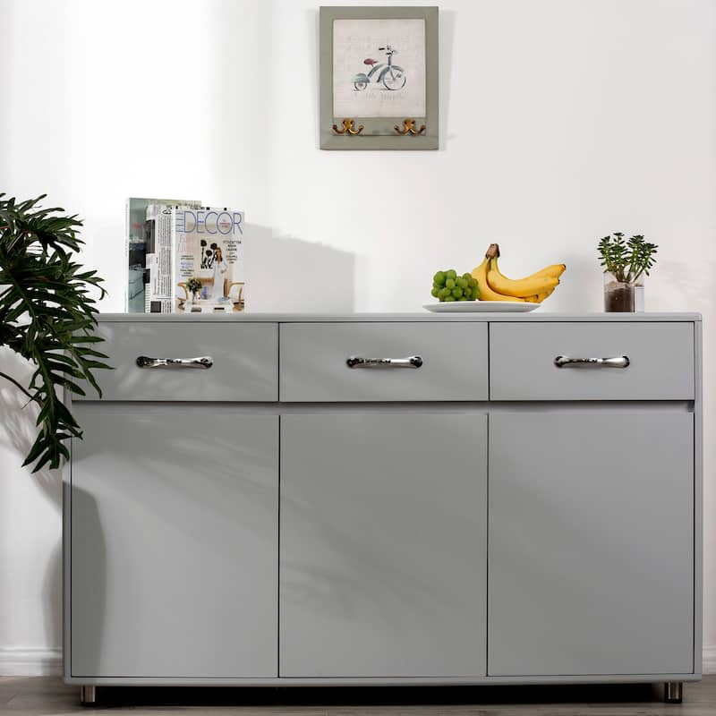 Modern Sidrboard, Side Table with Drawer and Doors - Grey-52" W