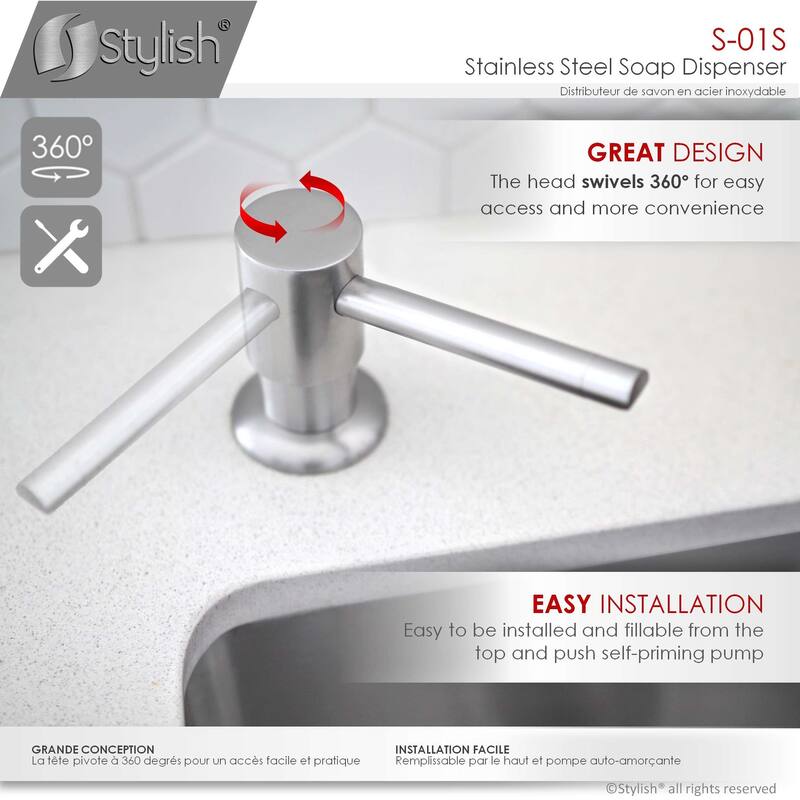 STYLISH Pull Down Kitchen Faucet + Soap Dispenser - Stainless Steel Finish