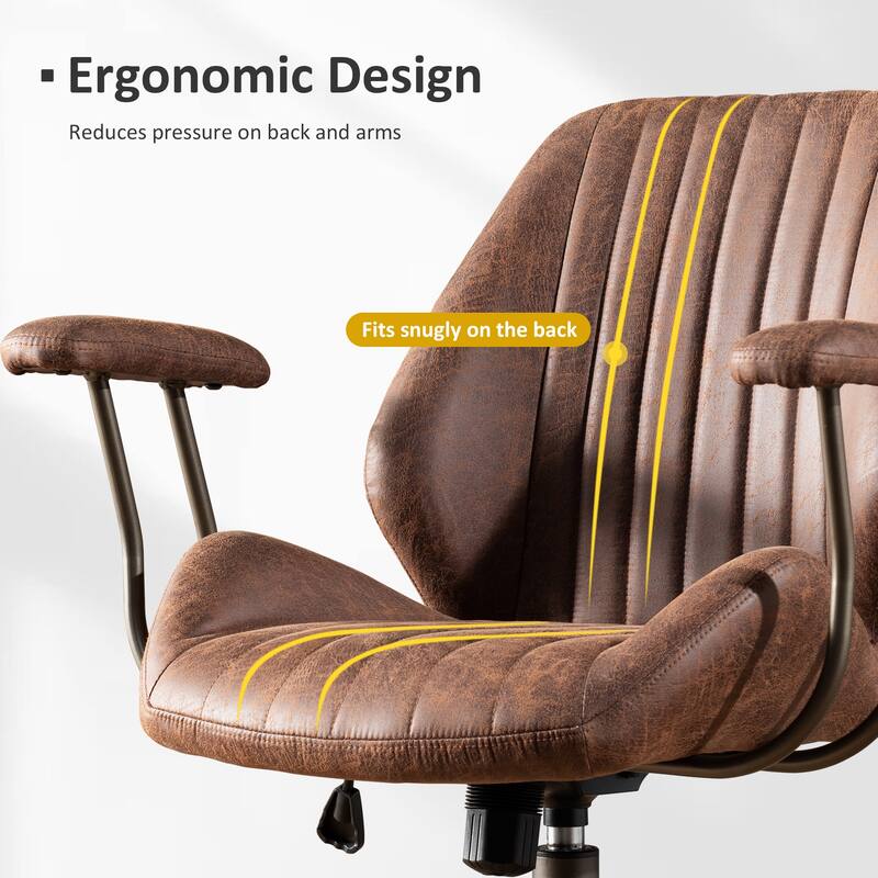 OVIOS Suede Fabric Ergonomic Office Chair Desk Chair Lumbar Support
