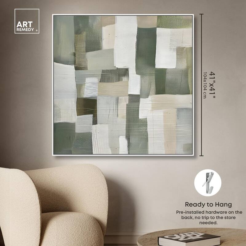 Pale Jade Green I Canvas by Art Remedy