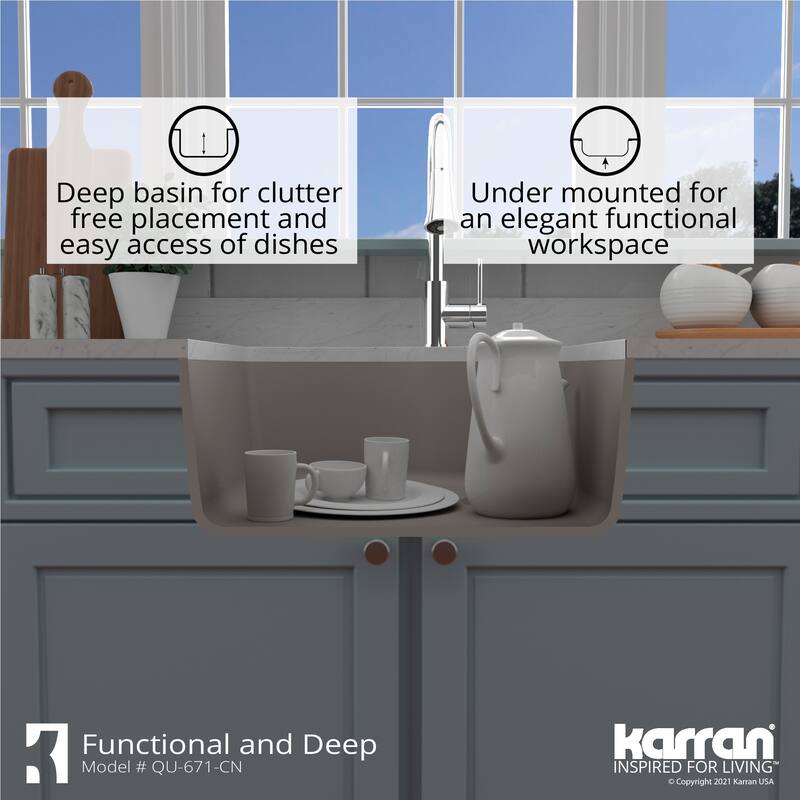 Karran Undermount Quartz Single Bowl Kitchen Sink