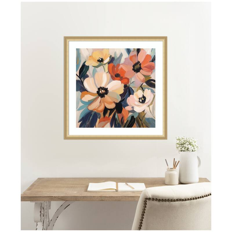 Kate and Laurel Framed Art Garden Bloom Abstract Bouquet III by The Creative Bunch Studio