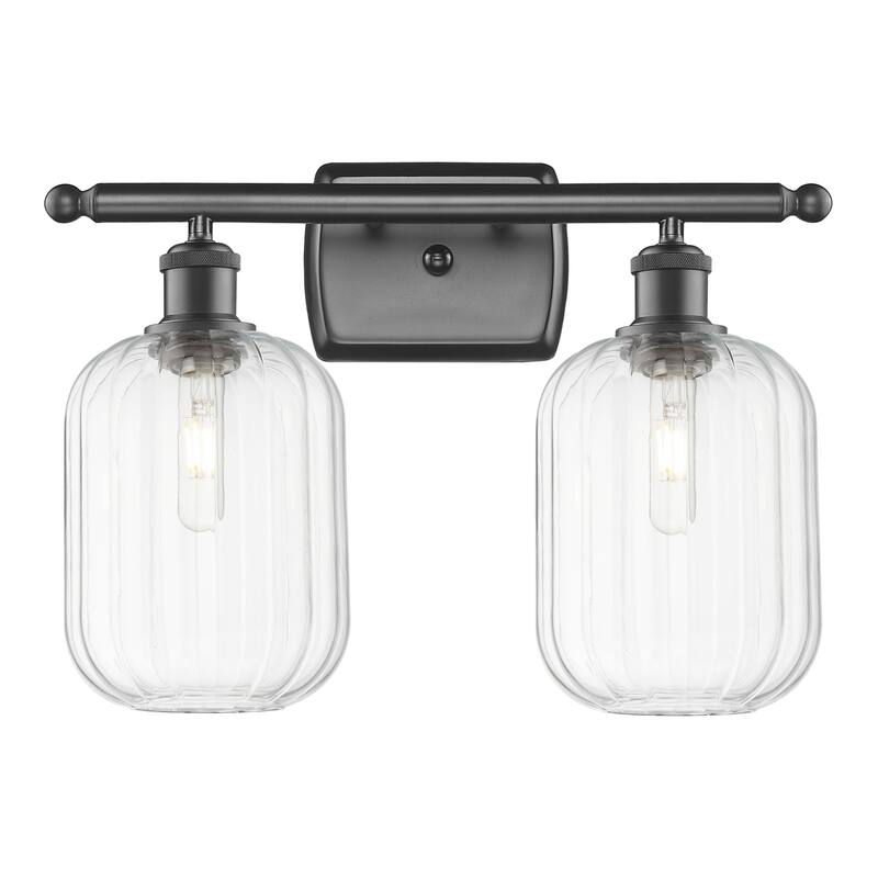 Innovations Lighting Endless Possibilities Ballston - Preston - 2 Light 17" Jar Shade Bath Vanity Light - Clear/Oil Rubbed Bronze