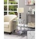 preview thumbnail 5 of 11, Convenience Concepts Town Square Chrome End Table with Shelf White Faux Marble/Chrome