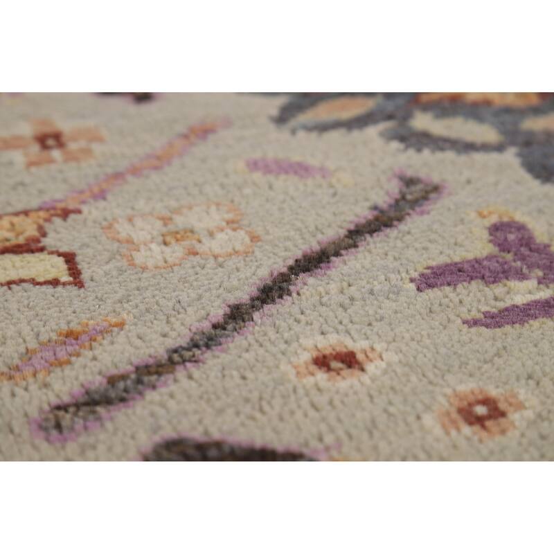 Hand Knotted Oriental 100% Wool Carpet Transitional All-Over Navy Blue & Blues Oushak Area Rug - 11' 7'' X 11' 8''