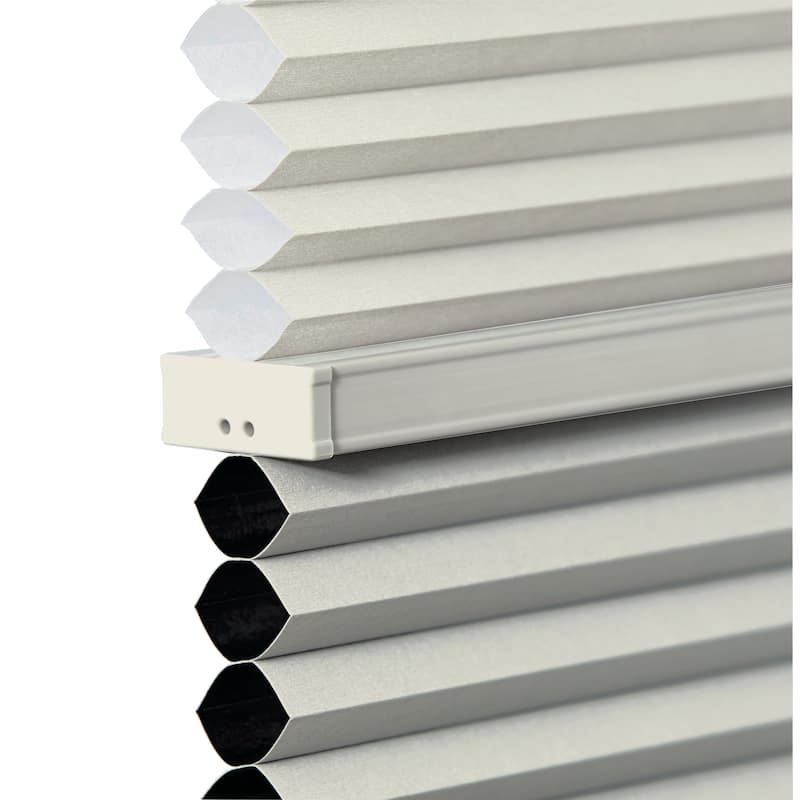 BlindsAvenue Cordless Day/Night Cellular Honeycomb Shade, 9/16" Single Cell, White Dove