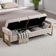 preview thumbnail 38 of 79, 66" Storage Bench King Size End of Bed with Double Lids and Gold Legs