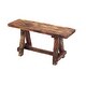 preview thumbnail 2 of 4, Wooden Garden Patio Bench With Retro Etching, Cappuccino Brown
