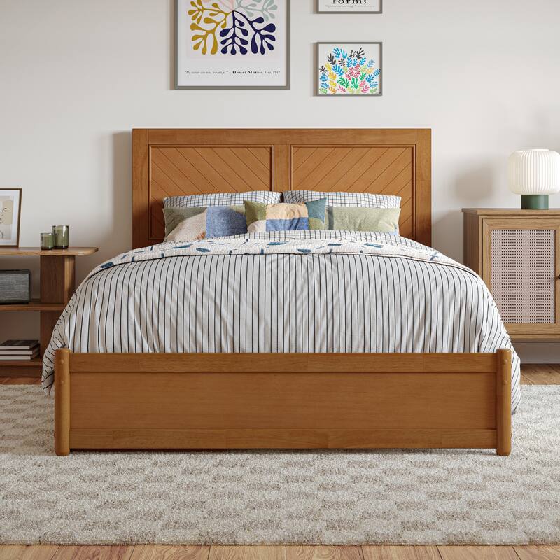 Clayton Platform Bed with Panel Footboard and Storage Drawers