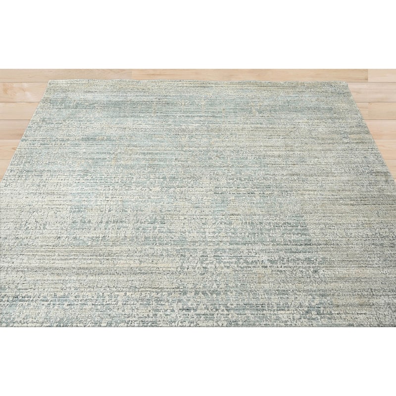 Hand Knotted Hand Made 100% Wool Modern Oriental Area Rug Celadon - 7' 10'' x 9' 9''