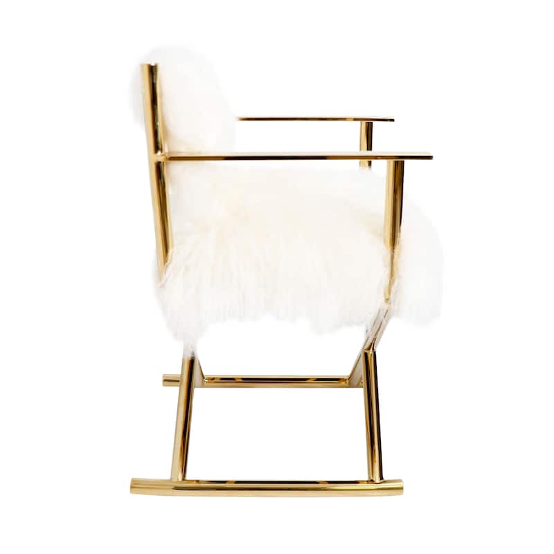 Pasargad Home Paris Love Director's Chair, Ivory - 18"W x 23.5"L x 31"H