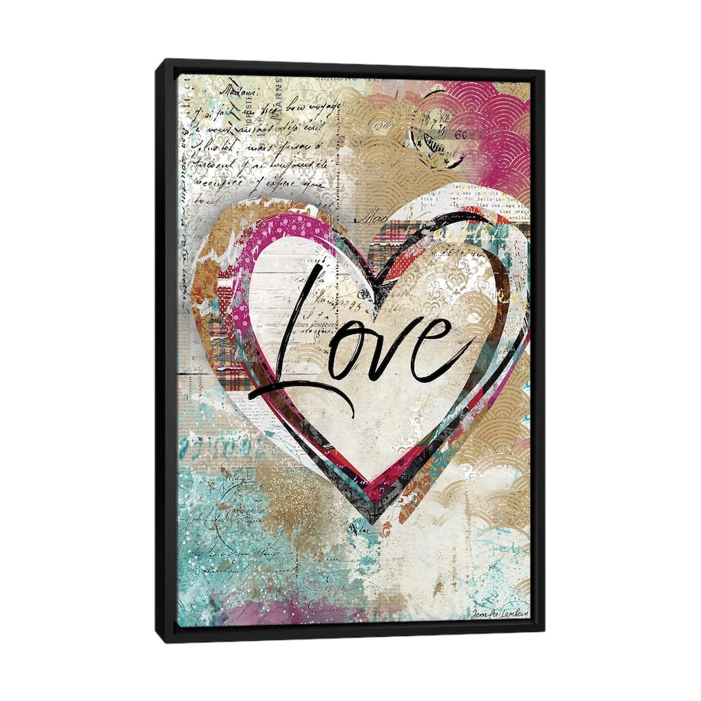 iCanvas "Love Heart" by Jennifer Lambein Framed Canvas Print