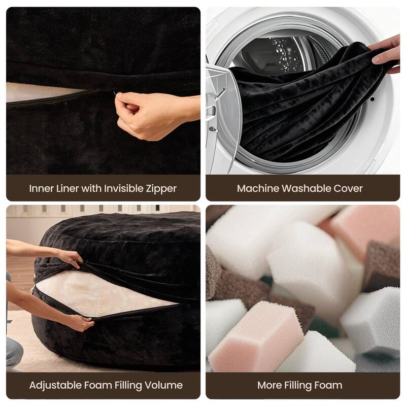 OVIOS Plush Wrapped Lounger Sofa With Ottoman