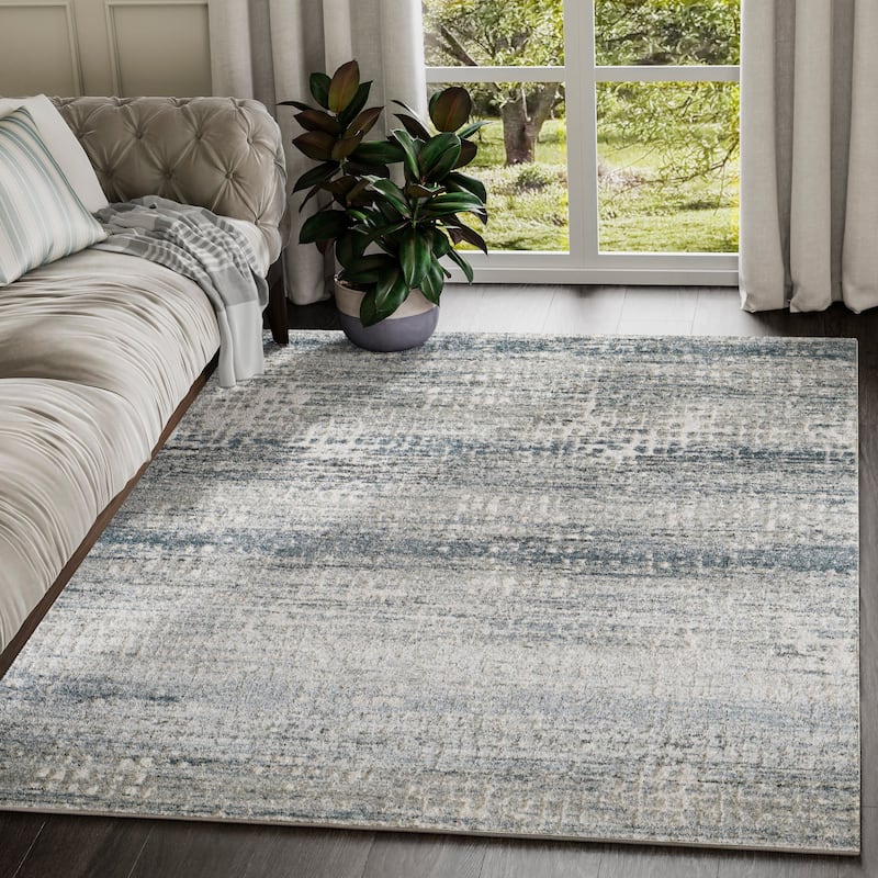 Modern Vista Grey Indoor Rectangle Rug - 5'3" x 7'6" - Grey