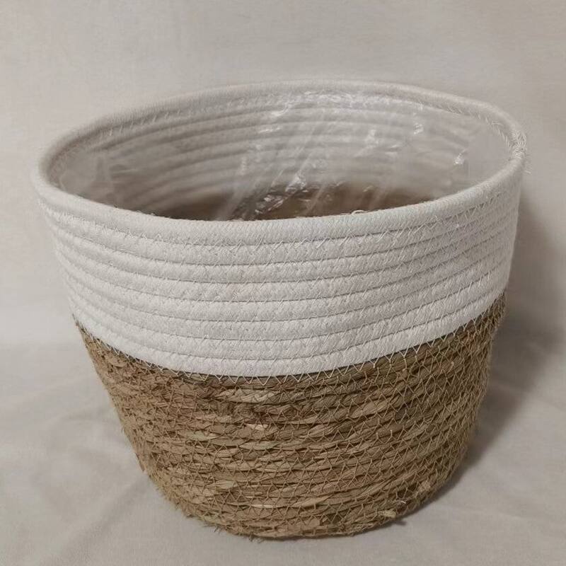 White And Brown Seagrass Basket