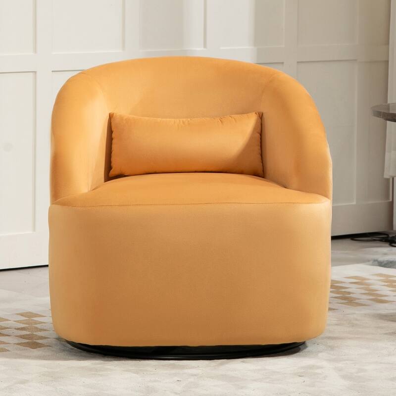 US Pride Furniture Accent Chair with Barrel-shaped Design and 360 Degree Swivel Feature