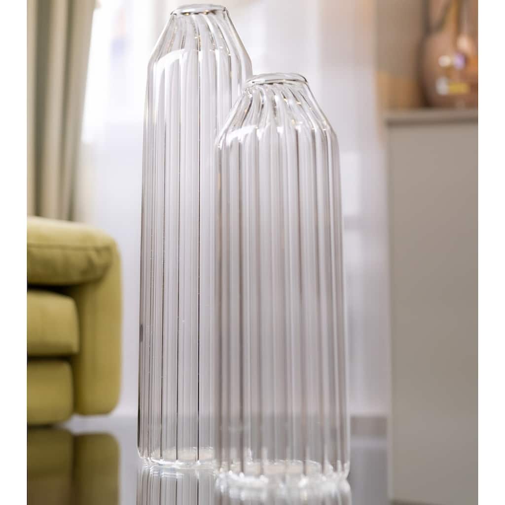 Decorative Clear Glass Bottle/Vase Dia 2.75" & H 14" - CLEAR - CLEAR