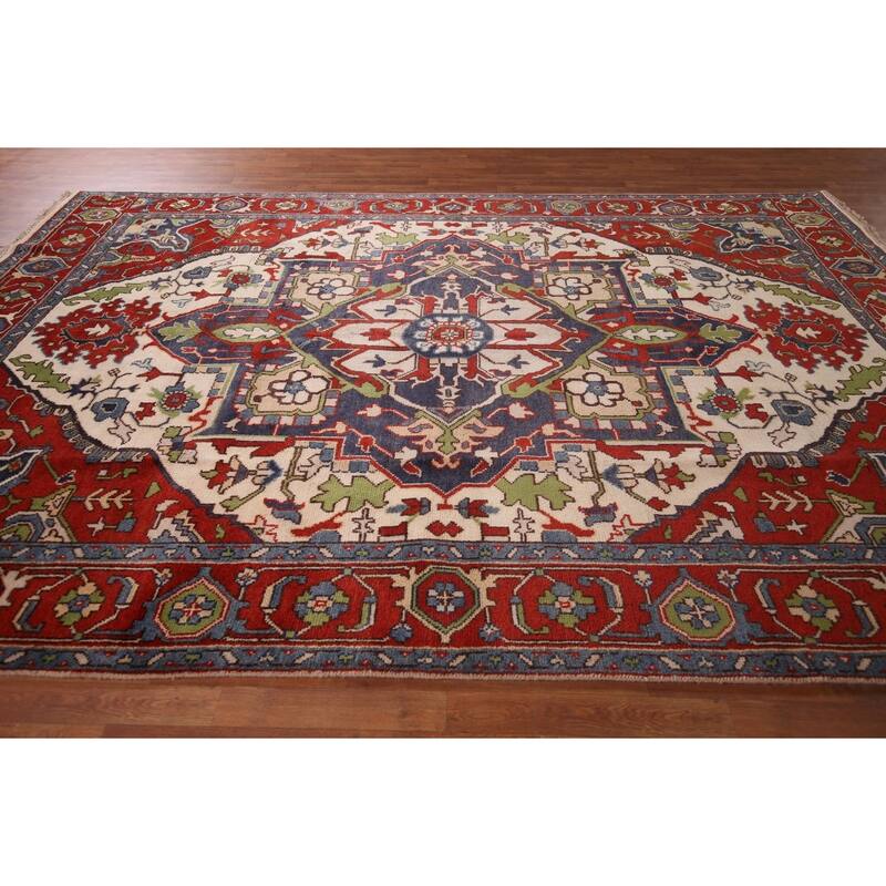 Heriz Serapi Oriental Area Rug Handmade Wool Carpet - 8'5"x 11'11"