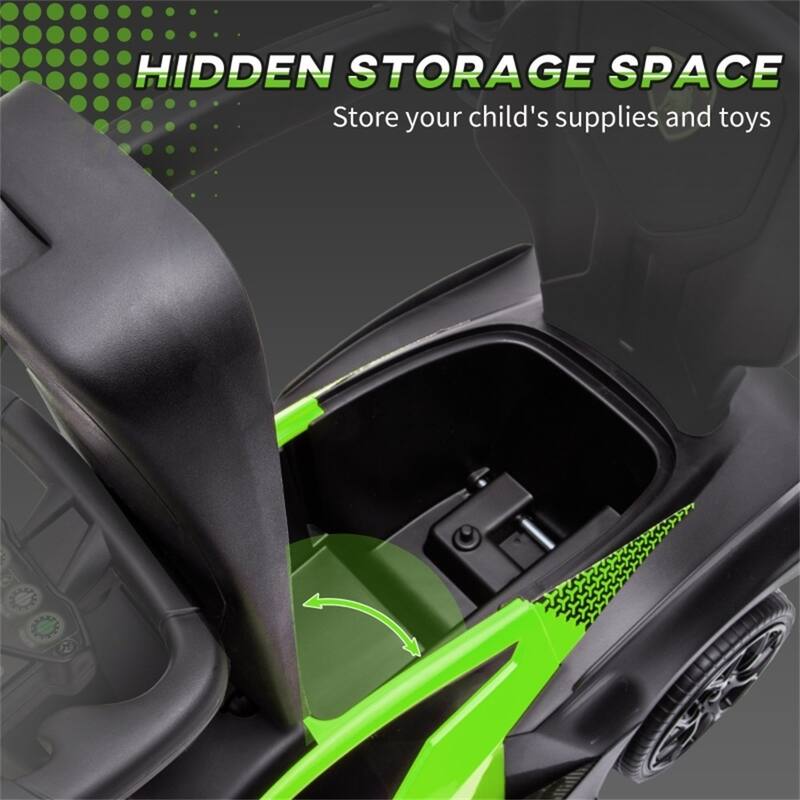 Baby Under-Seat Storage Ride-On Sliding Car with Detachable Push Handle and Steering Wheel - 34" L x 15.75" W x 35.25" H