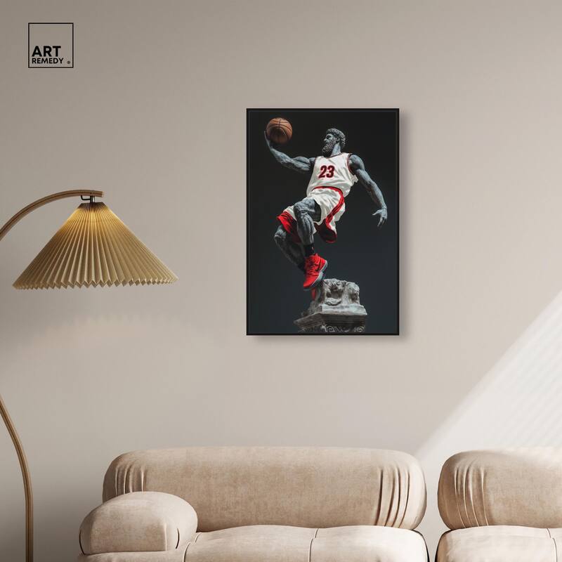 Basketball White Uniform Canvas by Art Remedy