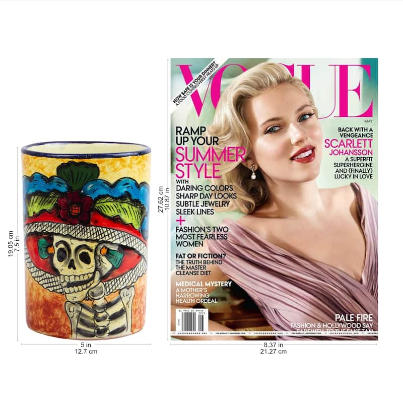 NOVICA Handmade Brilliant Catrina Ceramic Vase