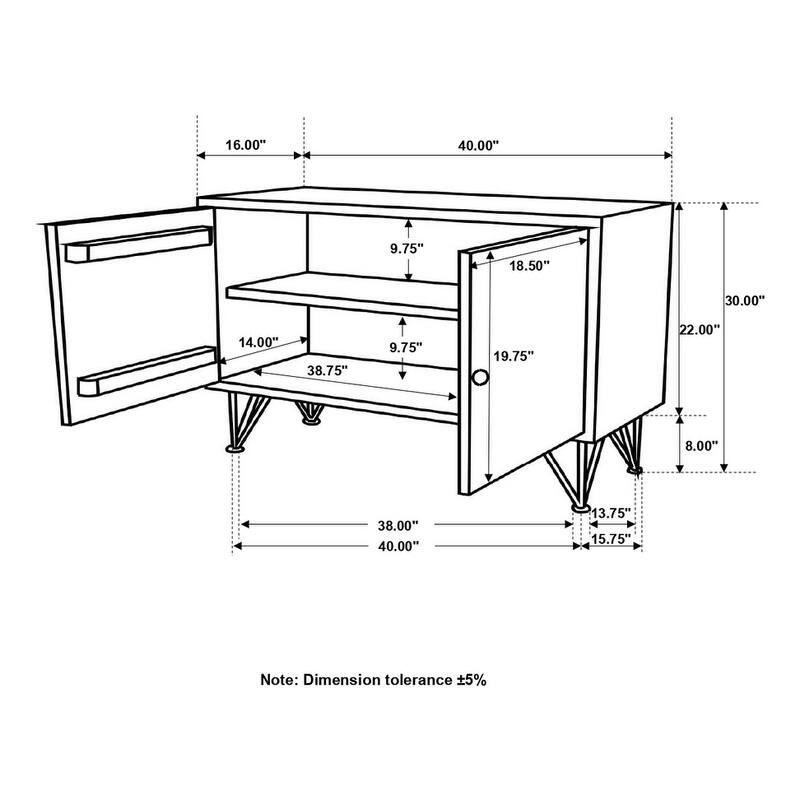 Macon 2-door Accent Cabinet Sheesham Grey