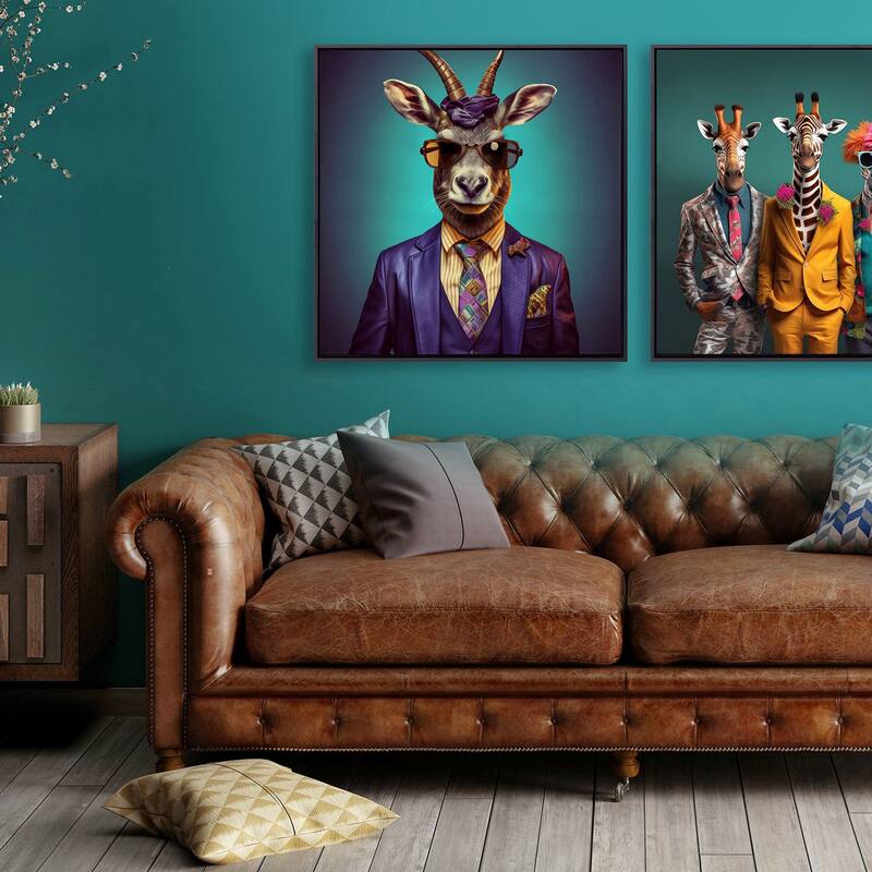 Charming Animal Giclee on Canvas No Glass
