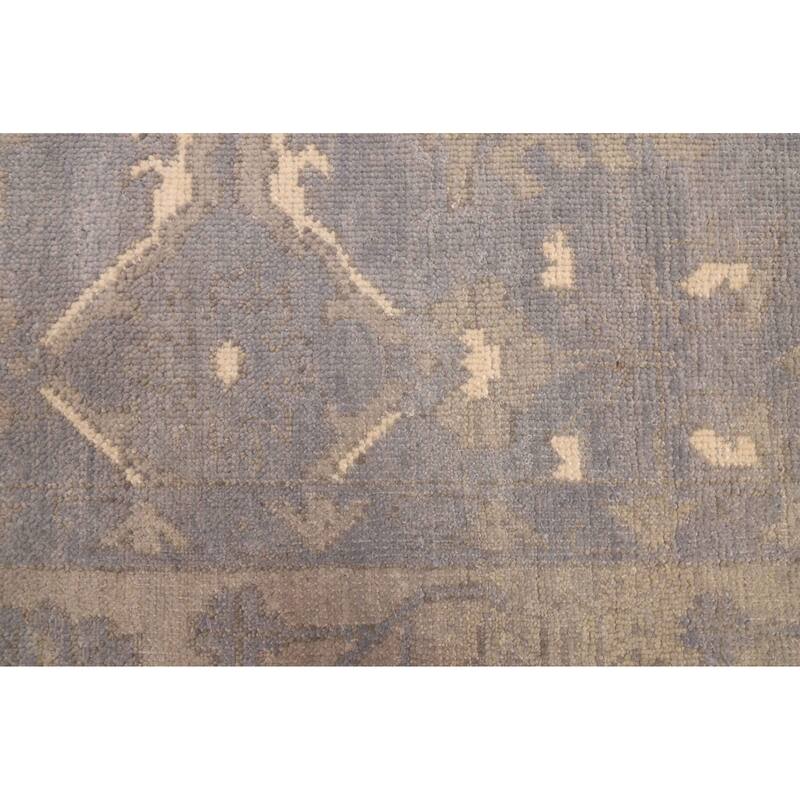 ECARPETGALLERY Hand-knotted Modern Oushak Grey, Light Denim Blue Wool Rug - 8'0 x 10'1