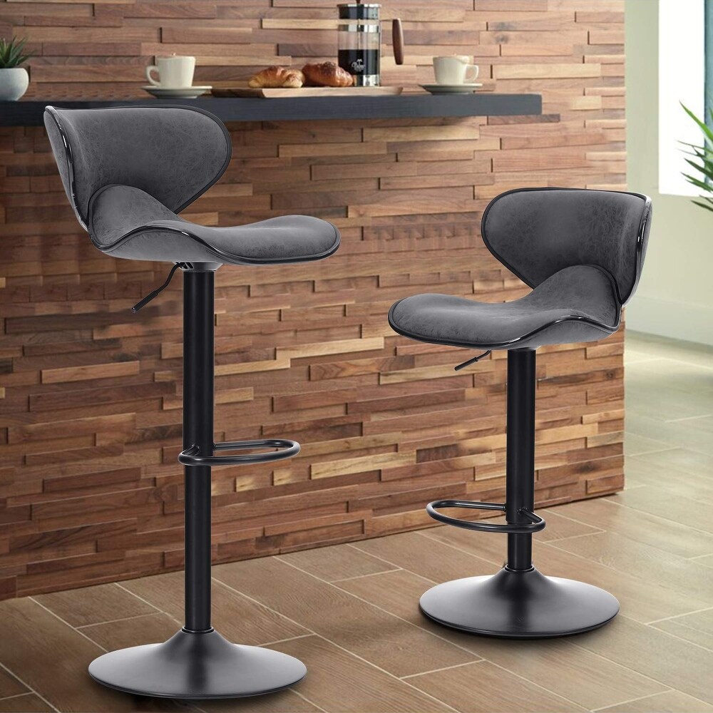 Leatherette Exterior 2x Burgundy Height Adjustable and Adjustable Swivel Gas Lift Available in 10 Colors TRESKO 2 x Bar Stools Set with Backrest Chrome Footrest Leatherette Exterior 2x Burgundy Height Adjustable and Adjustable Swivel Gas Lift Available in 10 Colors TRESKO 2 x Bar Stools Set with Backrest Chrome Footrest