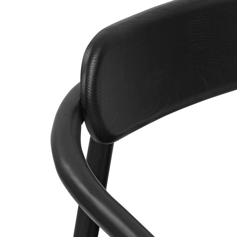 Poly & Bark Scanden Wood Dining Chair With Genuine Leather Seat