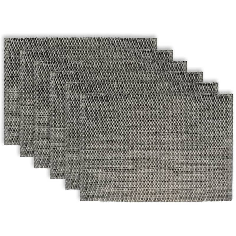 Fabstyles Casual Classic Cotton Placemat Set of 6 - 13x19 - Set of 6 - Smoke