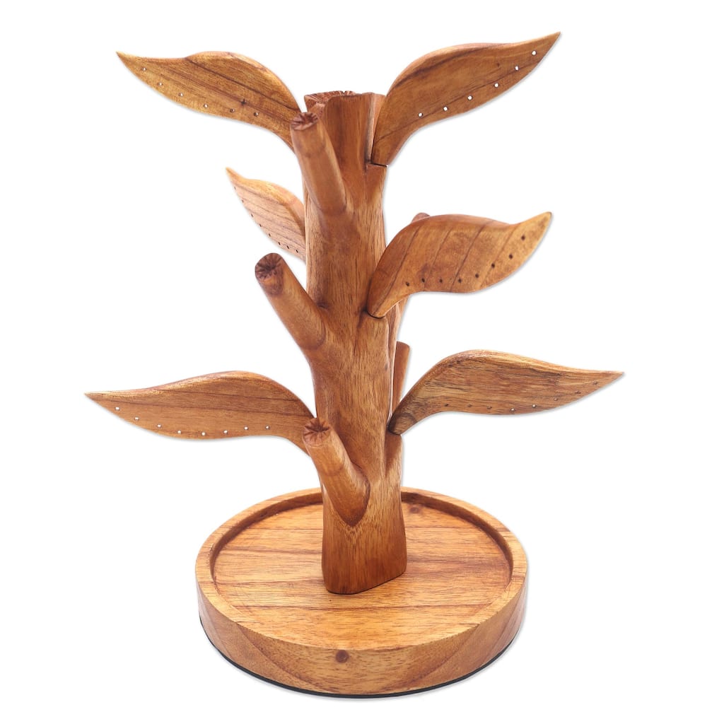 Novica Handmade Reserved Tree Wood Jewelry Stand