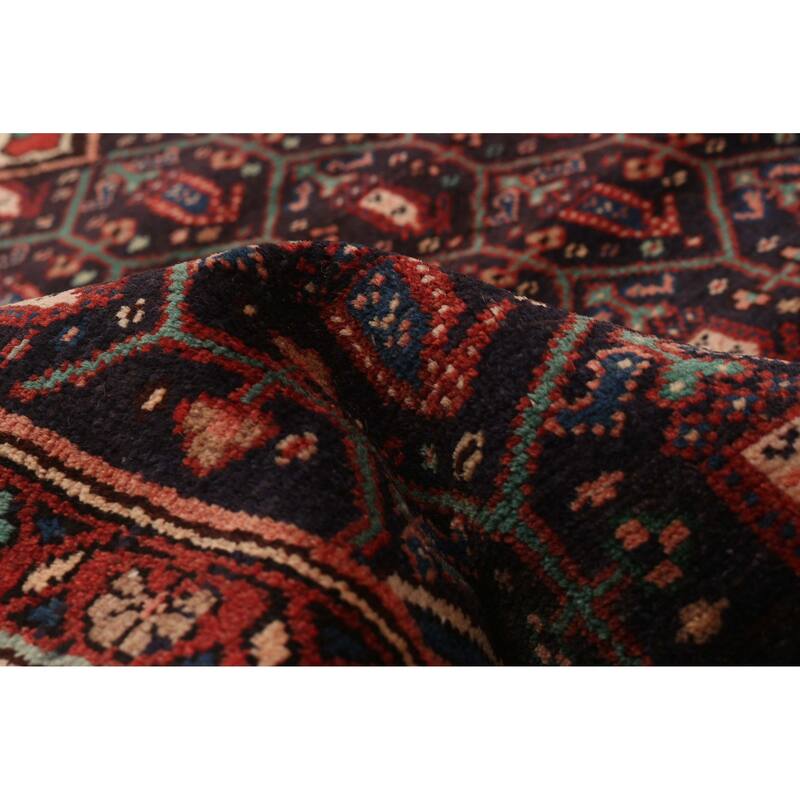 ECARPETGALLERY Hand-knotted Anadol Navy, Red Wool Rug - 3'7 x 9'10