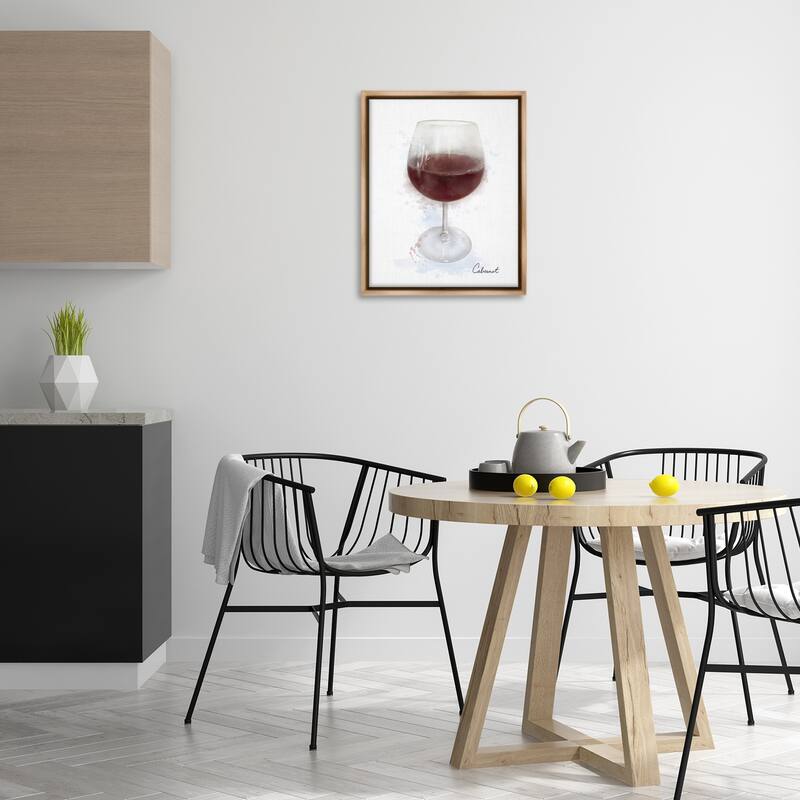 Stupell Modern Cabernet in Glass Framed Floater Canvas Wall Art Design By Matthew Piotrowicz