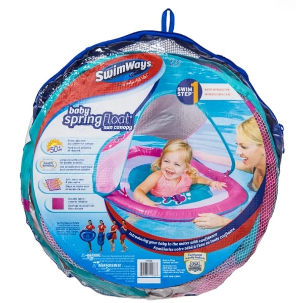 Pink baby hotsell float with canopy