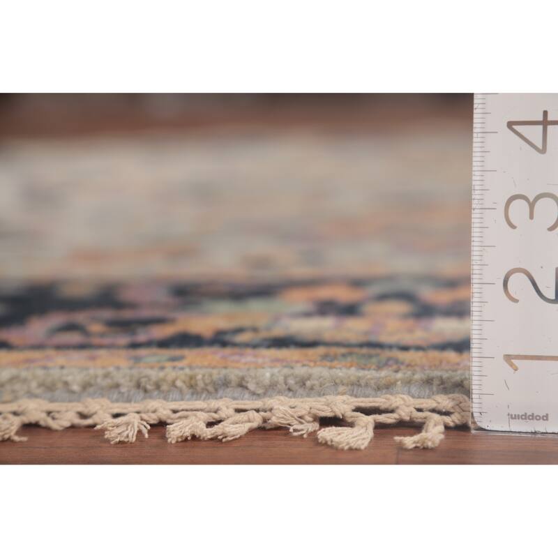 Light Blue Heriz Serapi Octagon Area Rug Wool Carpet - 5'11"x 5'11"