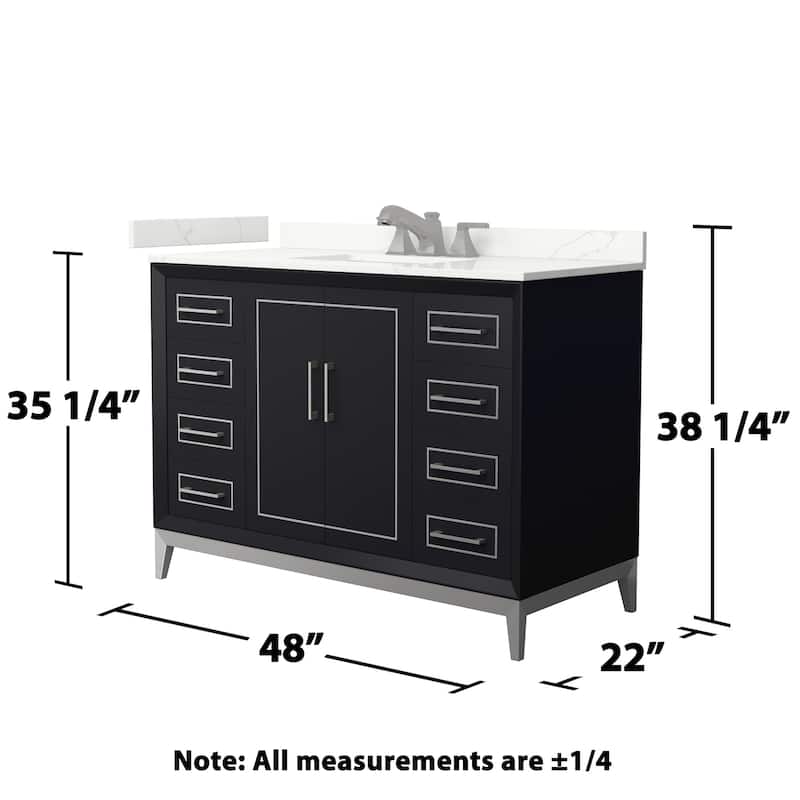 Wyndham Collection WCH515148S-QTZ-US3MXX Marlena 48" Free Standing