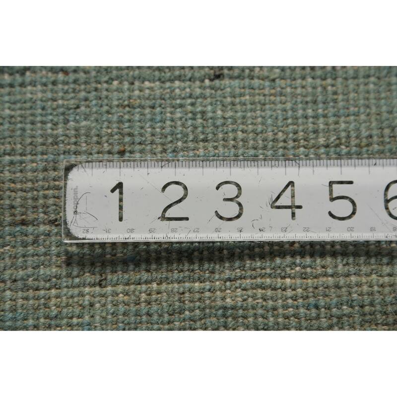 Aqua Blue Modern Gabbeh Oriental Area Rug Handmade Wool Carpet - 6'7" x 9'6"